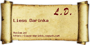 Liess Darinka névjegykártya